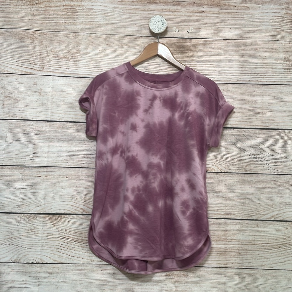 Cupio Small Tie Dye Pink Lace Short Sleeve Top